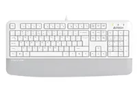 A4tech FK20, multimediální kancelářská klávesnice, CZ/US, USB, bílá