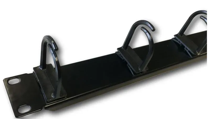 19" vyvazovací panel 1U 5x plast oko 3x3cm černý