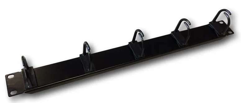 19" vyvazovací panel 1U 5x plast oko 3x3cm černý