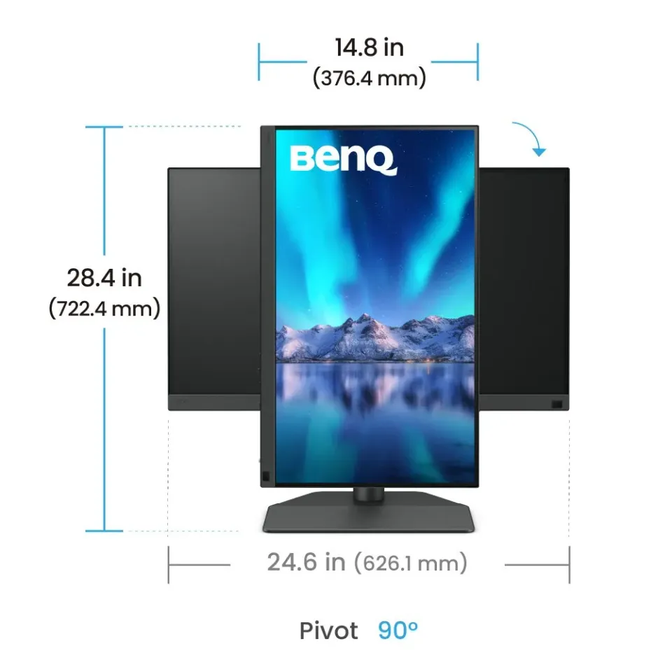 BenQ SW242Q monitor 24,1", IPS 60Hz, 2560 × 1600, 400cd/m², 5ms, HDMI, DisplayPort, USB-C, VESA