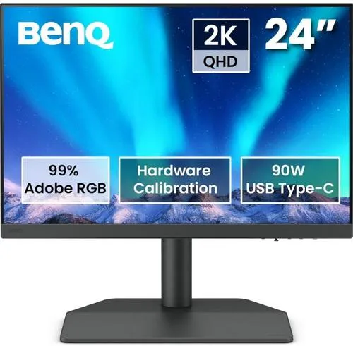 BenQ SW242Q monitor 24,1", IPS 60Hz, 2560 × 1600, 400cd/m², 5ms, HDMI, DisplayPort, USB-C, VESA