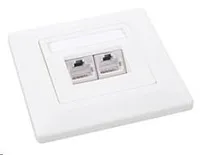 Solarix Zásuvka CAT6 STP 2 x RJ45 pod omítku bílá SX9-2-6-STP-WH