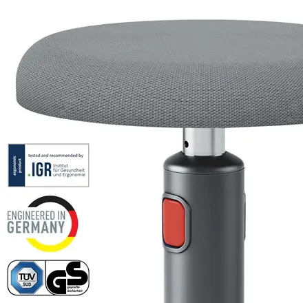 LEITZ Ergonomická balanční židle pro sezení/stání ERGO Cosy Stool, sametově šed