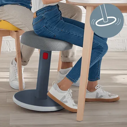 LEITZ Ergonomická balanční židle pro sezení/stání ERGO Cosy Stool, sametově šed