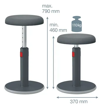 LEITZ Ergonomická balanční židle pro sezení/stání ERGO Cosy Stool, sametově šed