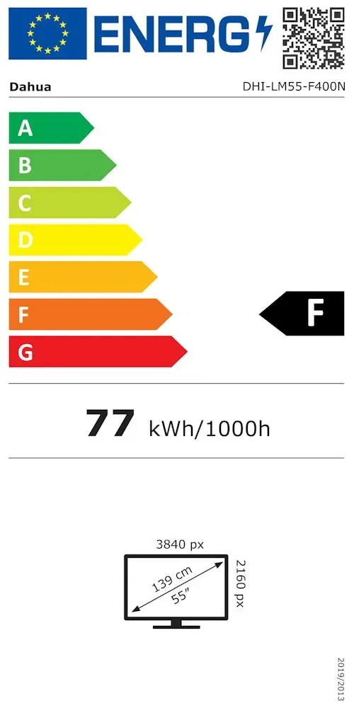 DAHUA 55" LED LM55-F400N/ VA/ 3840x2160(UHD)/ 5000:1/ 6,5ms/ 400cd/m2/ HDMI/ USB/ REPRO/ VESA300x200/ provoz 24/7