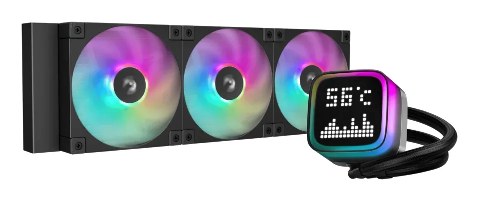 DEEPCOOL vodní chladič LP360 ARGB / 3x120mm ARGB fan / digitální display / černý
