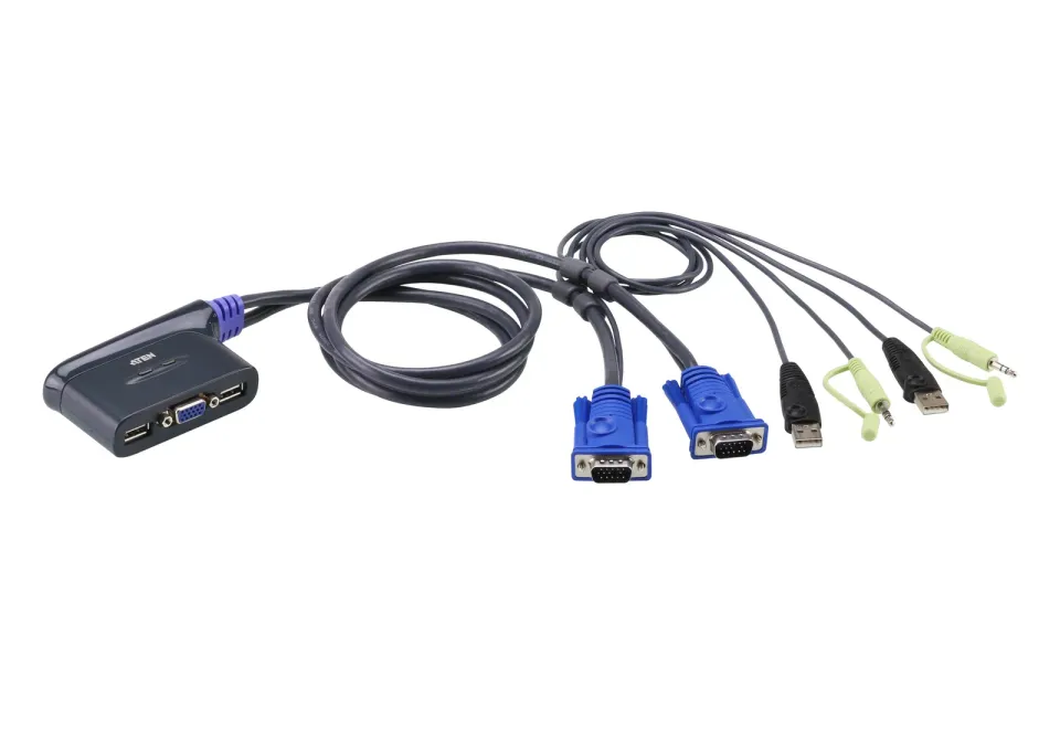 ATEN 2-port HDMI KVM USB2.0 mini, audio, 1.2m kabely, DO