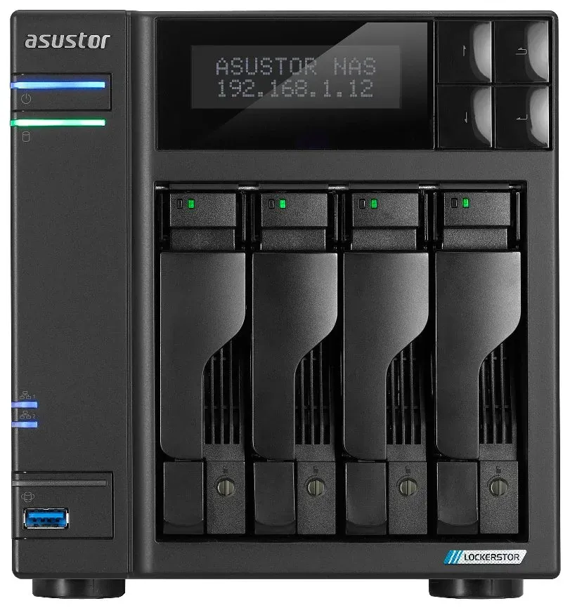 Asustor NAS AS6704T v2 / 4x 2,5"/3,5" SATA III/ Celeron N5105 2.0 GHz/ 4GB/ 2x 5GbE/ 4x M.2/ 2x USB 3.2/ HDMI