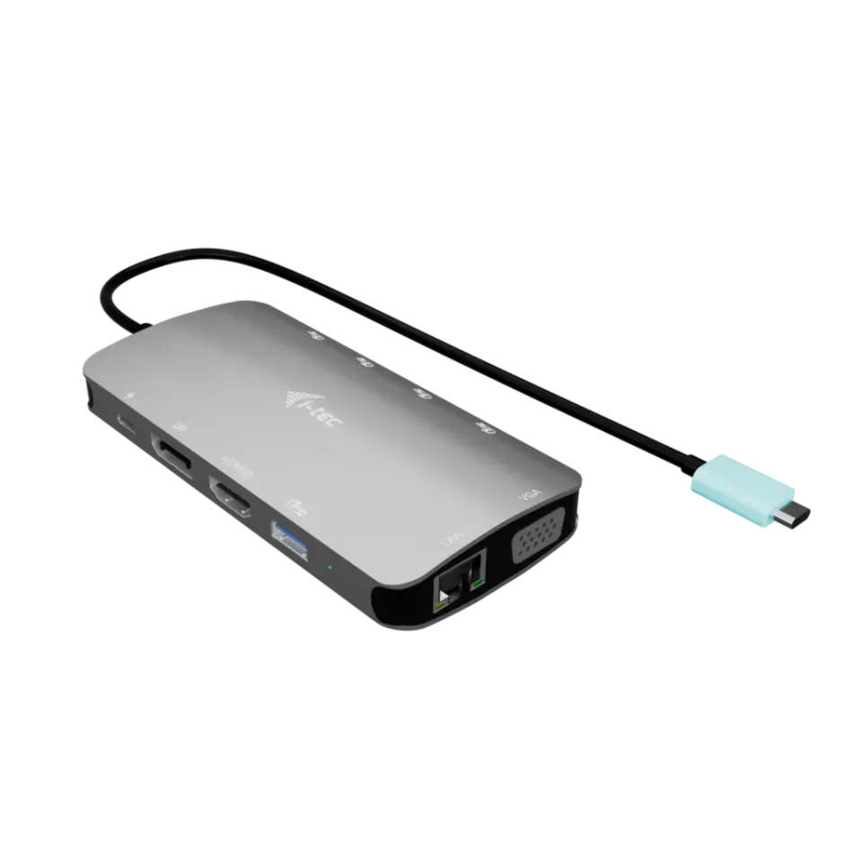 i-tec USB-C Metal Nano 3x Display (DP, HDMI and VGA) Docking Station, Power Deli