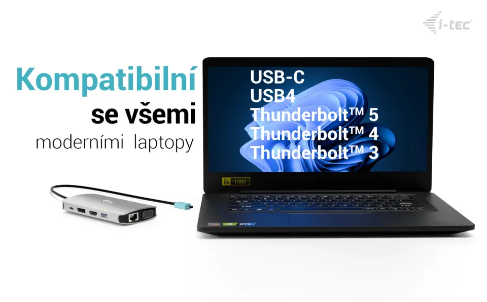 i-tec USB-C Metal Nano 3x Display (DP, HDMI and VGA) Docking Station, Power Deli