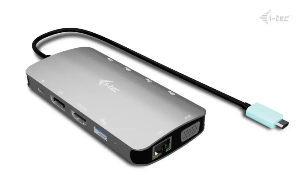 i-tec USB-C Metal Nano 3x Display (DP, HDMI and VGA) Docking Station, Power Deli