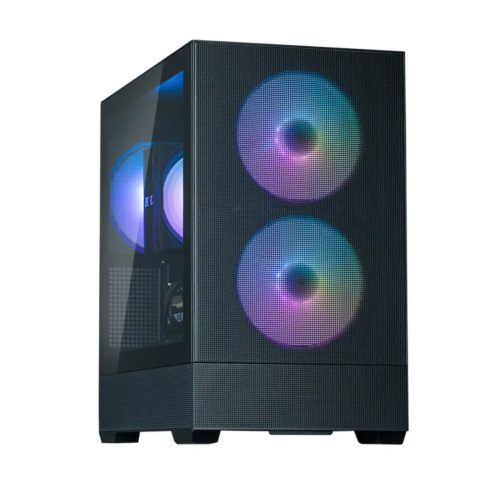 Zalman skříň P30 AIR Black / miniT / 3x140mm fan ARGB / USB 3.0 / USB-C / temperované sklo / mesh panel / černá
