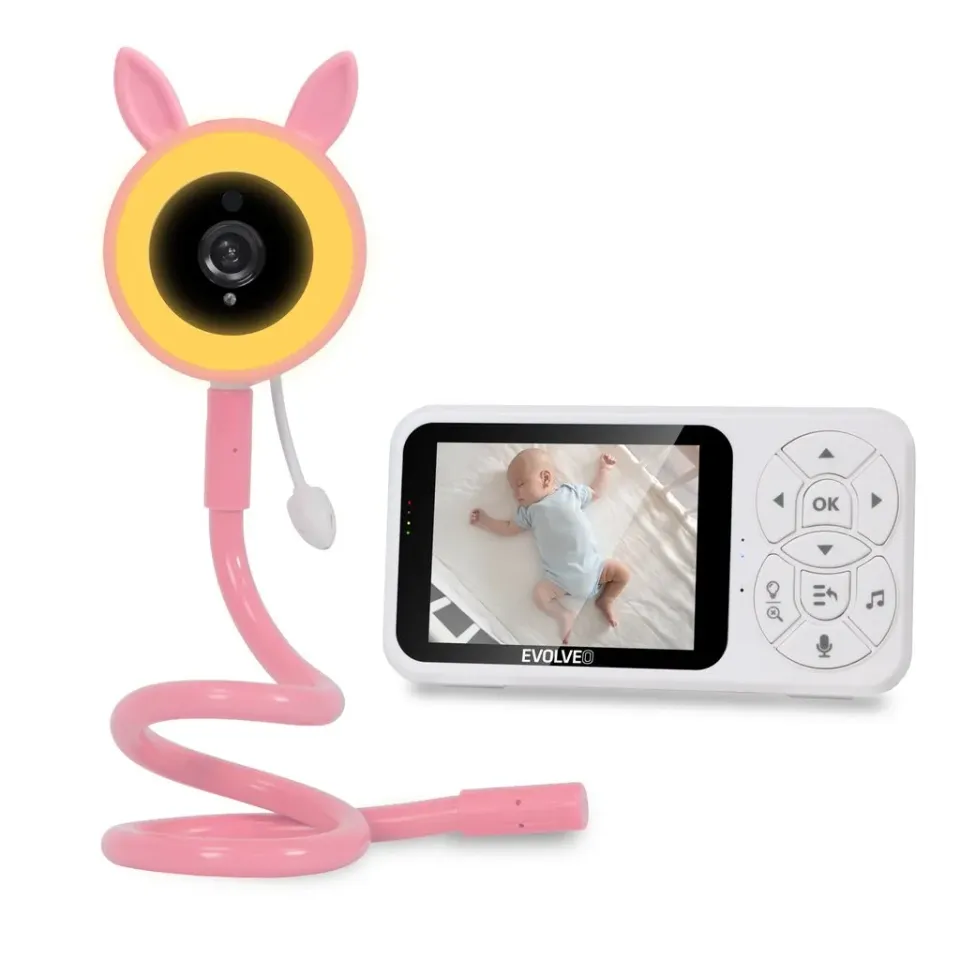 EVOLVEO Baby Monitor N35 – dětská chůvička s kamerou, VOX, teploměr, noční viděn