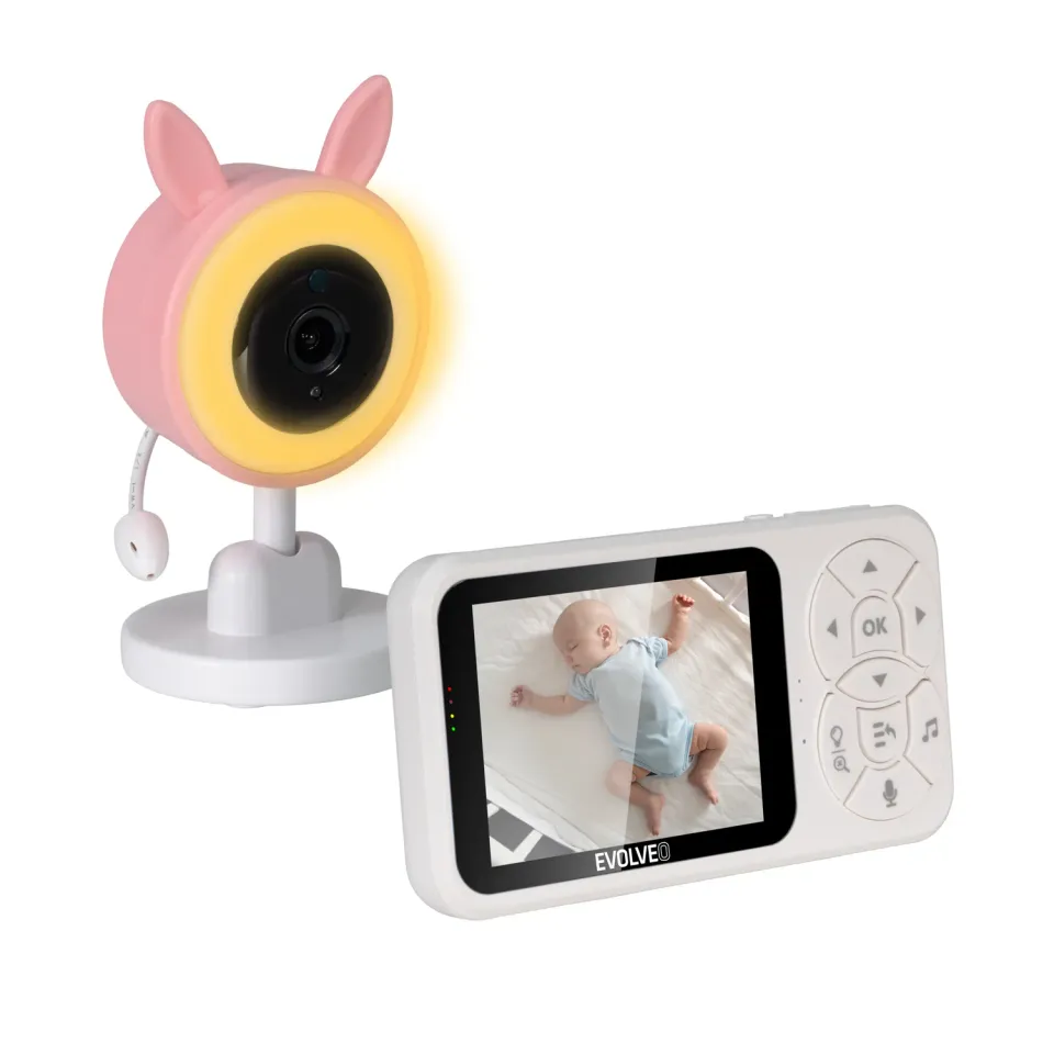 EVOLVEO Baby Monitor N35 – dětská chůvička s kamerou, VOX, teploměr, noční viděn