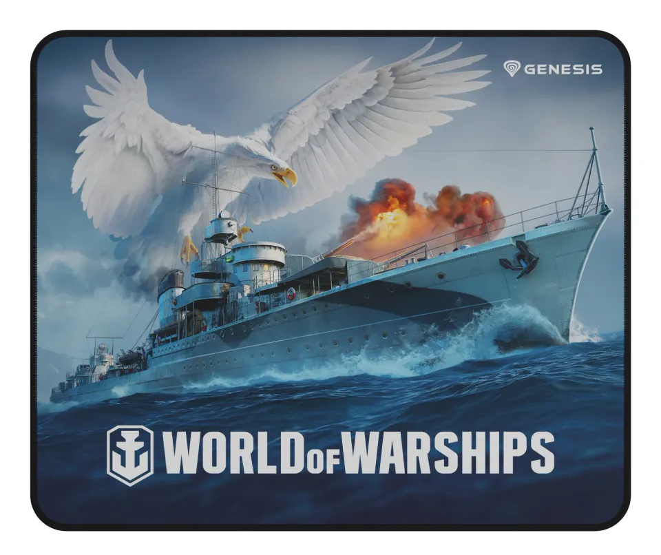 Herní podložka pod myš Genesis CARBON 500 WORLD of WARSHIPS, M 30x25cm