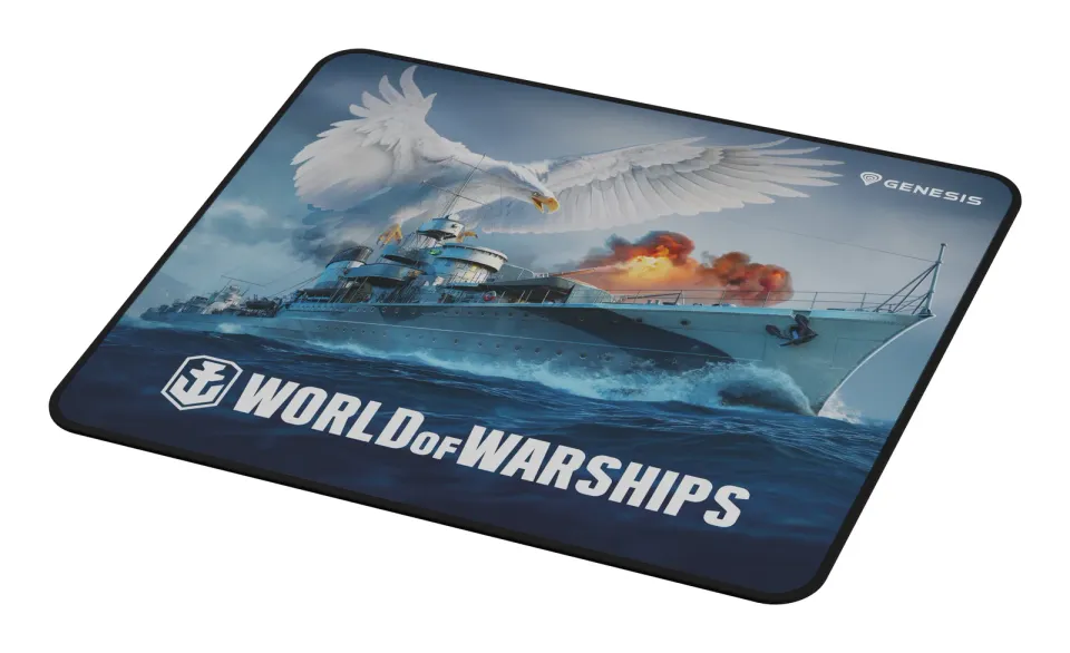 Herní podložka pod myš Genesis CARBON 500 WORLD of WARSHIPS, M 30x25cm