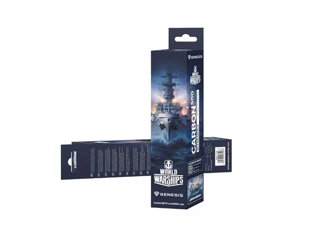 Herní podložka pod myš Genesis CARBON 500 WORLD of WARSHIPS, M 30x25cm