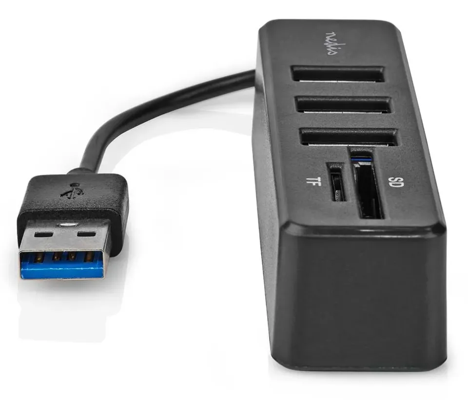 Nedis CCGB60250BK01 - USB hub | 1x USB-A | 3x USB A Zásuvka | 5 Portů port(s) |