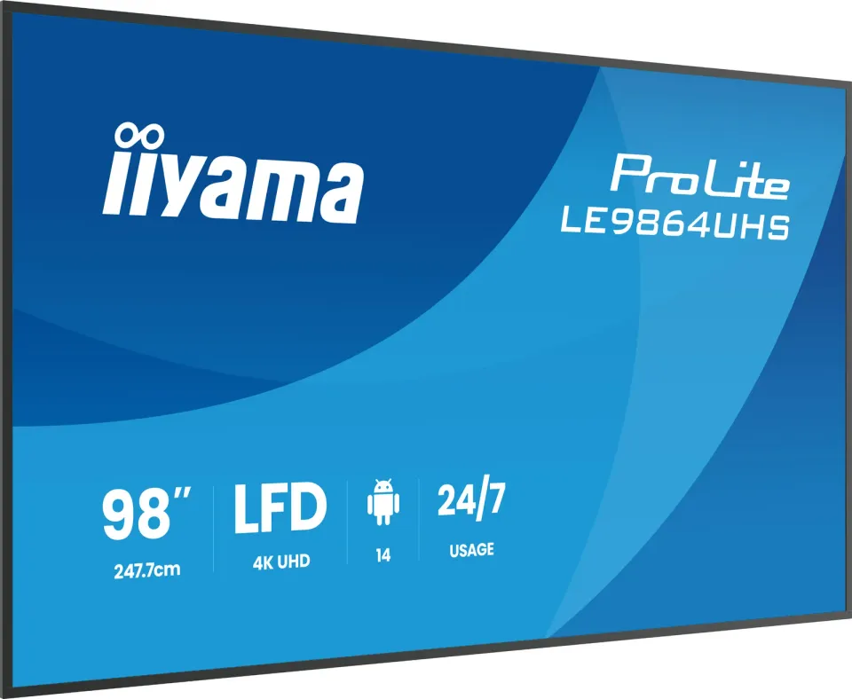 98" iiyama LE9864UHS-B1AG:VA,4K UHD,Android,24/7