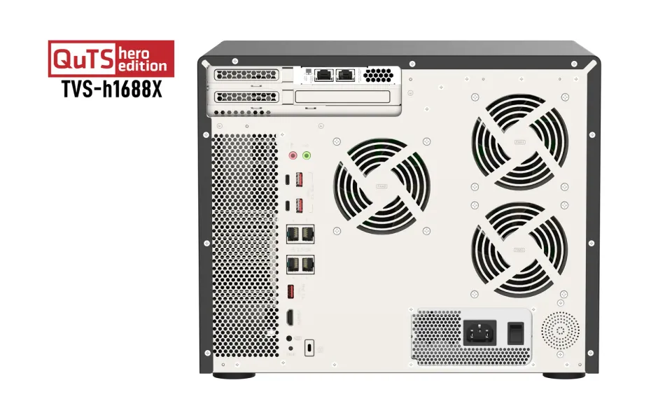 QNAP TVS-h1688X-W1250-32G (Xeon 3,3GHz, ZFS, 32GB ECC RAM, 12x 3,5"+ 4x 2,5", 2x M.2 NVMe, 4x2,5GbE)