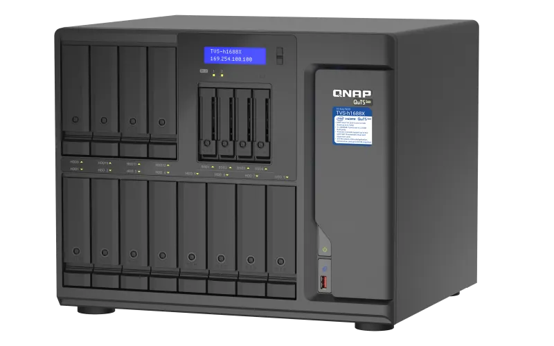 QNAP TVS-h1688X-W1250-32G (Xeon 3,3GHz, ZFS, 32GB ECC RAM, 12x 3,5"+ 4x 2,5", 2x M.2 NVMe, 4x2,5GbE)