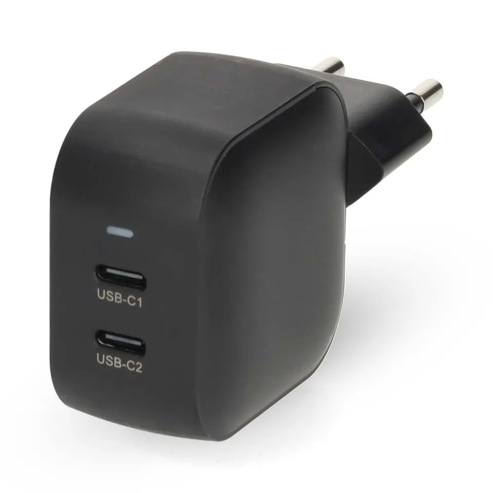 NEDIS síťová nabíječka/ 35 W/ PD 3.0/ rychlé nabíjení/ 1.75 / 2.33 / 2.92 / 3.0 A/ 2x USB-C/ černá