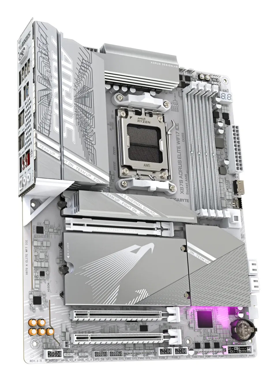 GIGABYTE MB Sc AM5 X870 A ELITE WF7 ICE, AMD X870, 4xDDR5, 2xHDMI, 2xUSB4, WiFi