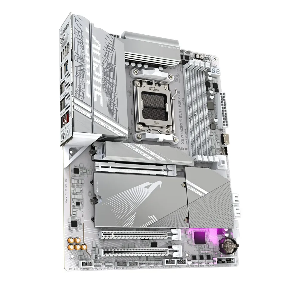 GIGABYTE MB Sc AM5 X870 A ELITE WF7 ICE, AMD X870, 4xDDR5, 2xHDMI, 2xUSB4, WiFi
