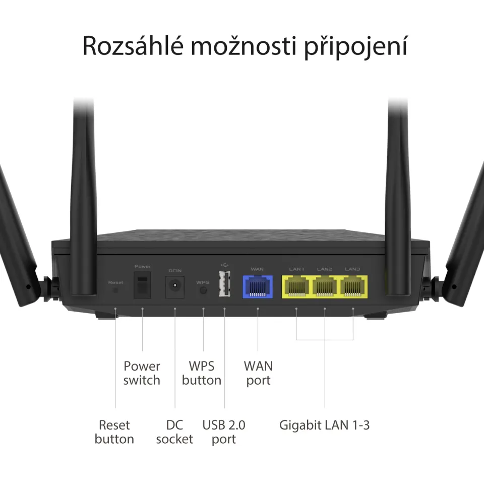 ASUS RT-AX53U (AX1800) WiFi 6 Extendable Router, AiMesh, 4G/5G Mobile Tethering