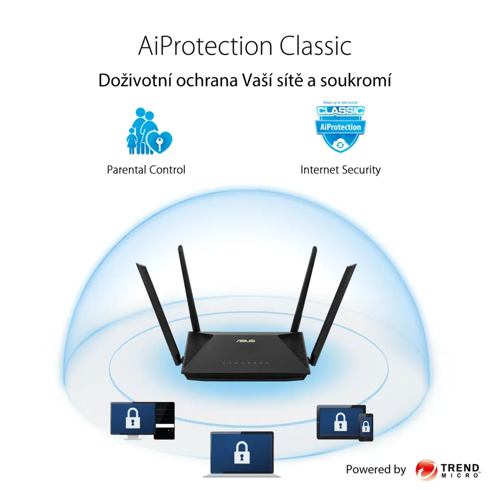 ASUS RT-AX53U (AX1800) WiFi 6 Extendable Router, AiMesh, 4G/5G Mobile Tethering