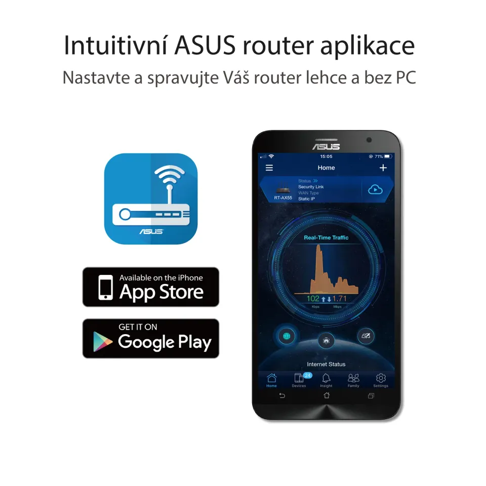 ASUS RT-AX53U (AX1800) WiFi 6 Extendable Router, AiMesh, 4G/5G Mobile Tethering