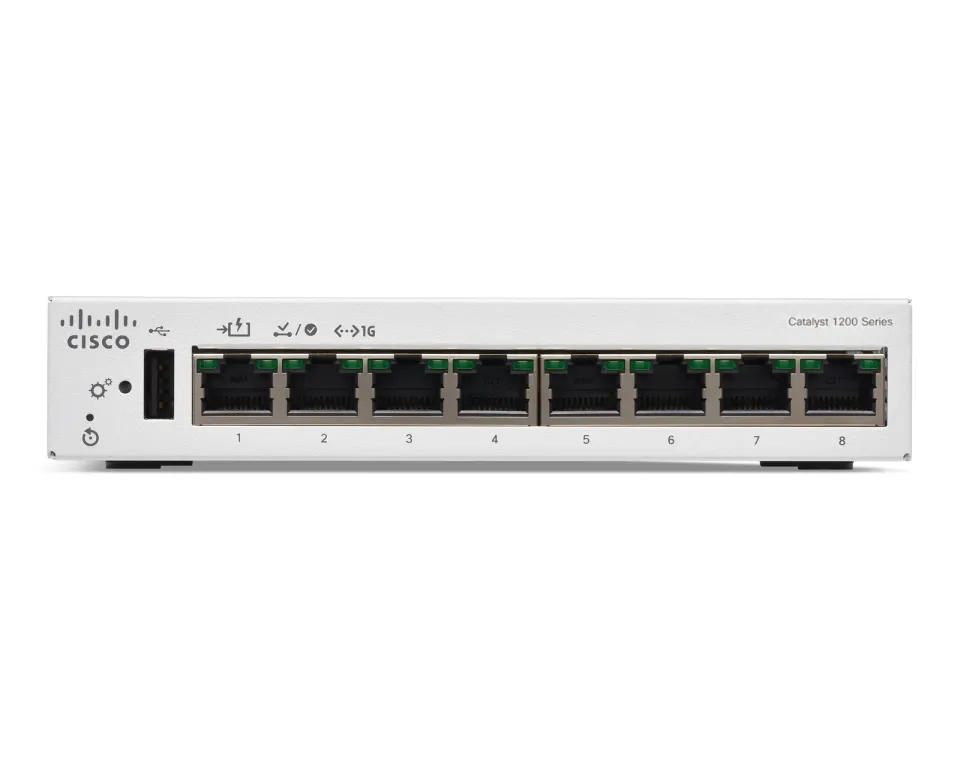 Cisco Catalyst switch C1200-8T-D (8xGbE,1xPoE-in,fanless)