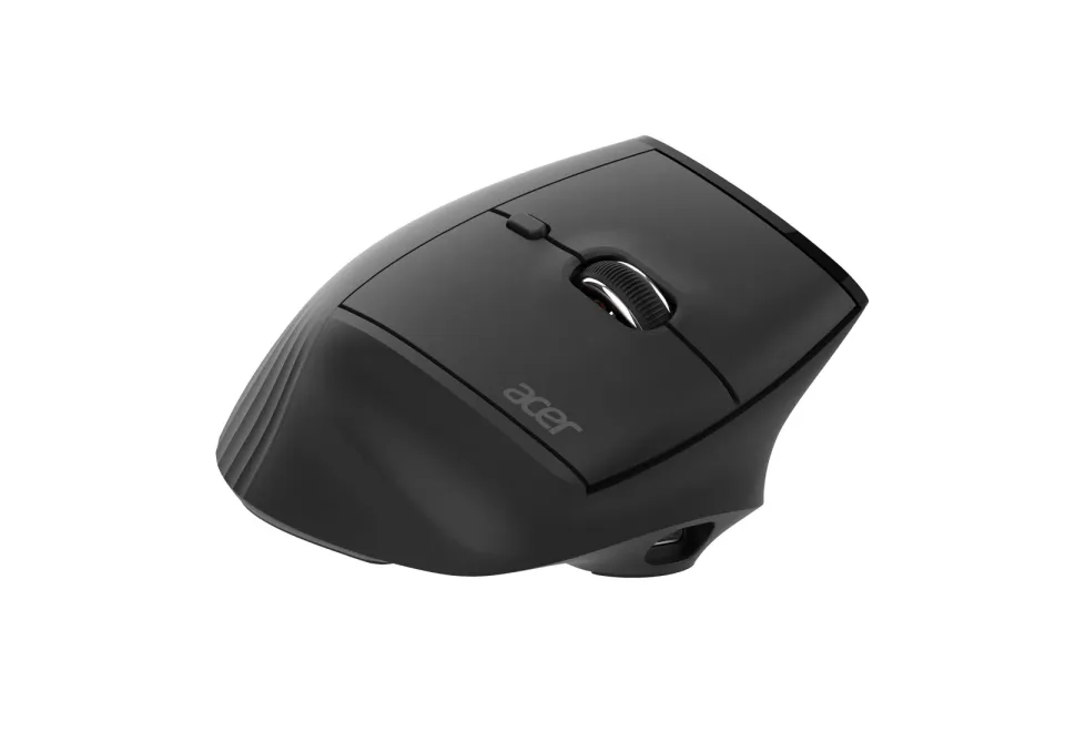 ACER bezdrátová myš Smart Fit Vertical Mouse,8000 dpi,10 tlačítek,RGB,10m dosah,BT,USB,výdrž 120h,Black