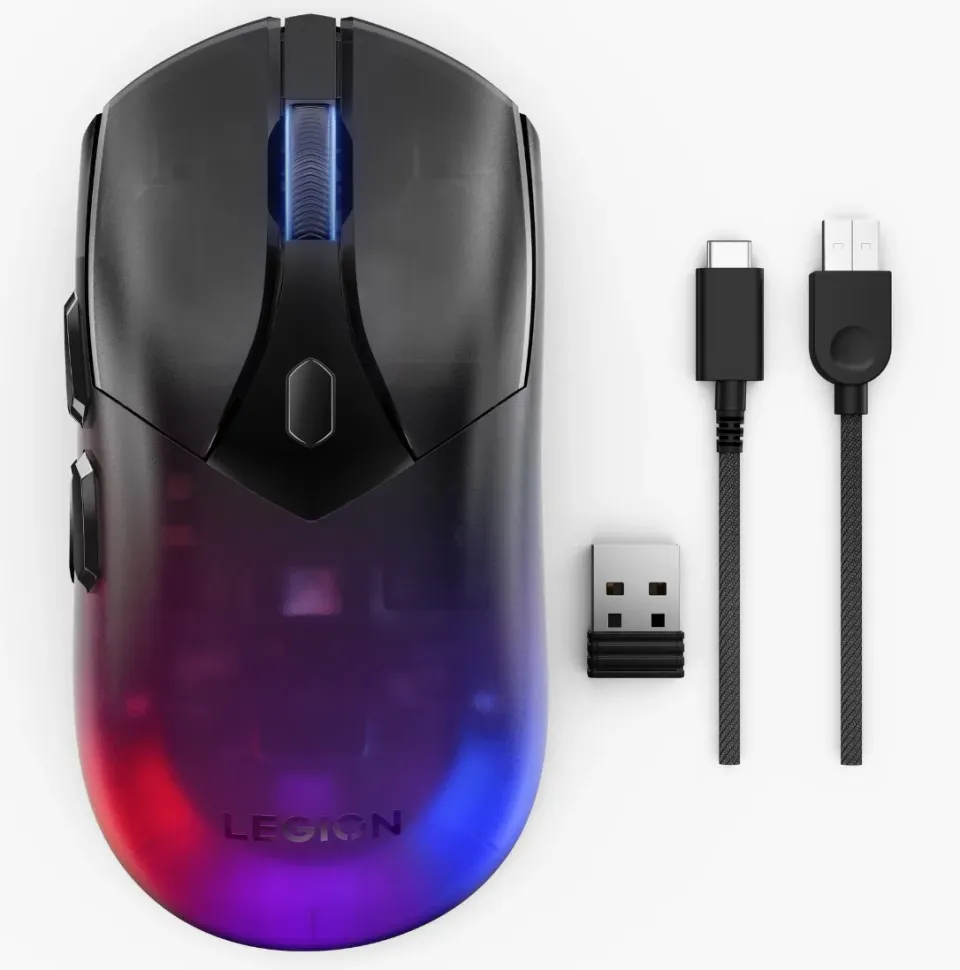 Lenovo Legion M410 RGB/Herní/Optická/Pro praváky/6 400 DPI/Drátová+bezdrátová/Černá