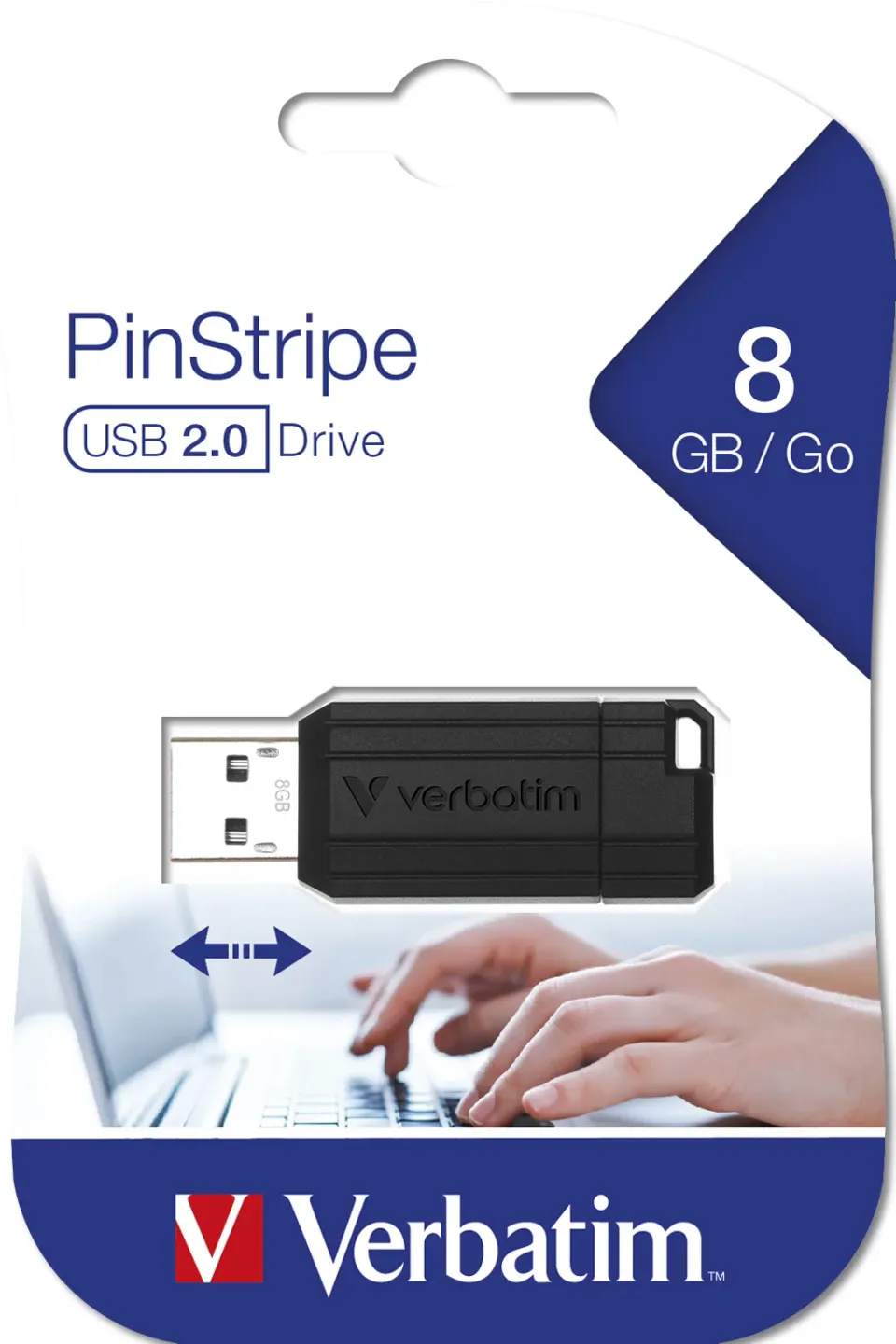 VERBATIM Flash Disk 8GB Store 'n' Go PinStripe, černá