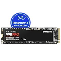 SAMSUNG 990 PRO 1TB PCIe 4.0 NVMe SSD M.2 PCIe 4.0 x4 NVMe 2.0 (čtení max. 7450MB/s, zápis max. 6900MB/s)