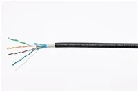 FTP kabel LYNX Cat5E, drát, dvojitý venkovní PE+PVC, černý, 305m cívka