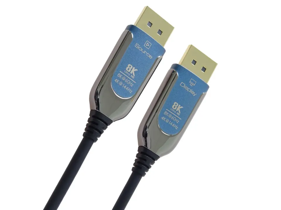 PremiumCord 8K Optický DisplayPort 1.4 přípojný kabel M/M, zlacené konekt. 15m