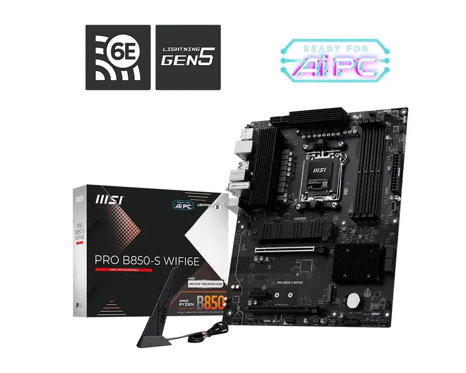 MSI MB Sc AM5 PRO B850-S WIFI6E, AMD B850, 4xDDR5, WiFi, 1xHDMI, 1xDP, ATX