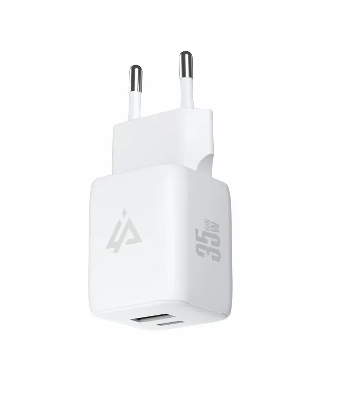GaN SÍŤOVÁ NABÍJEČKA 35W (USB-C + USB-A) BÍLÁ