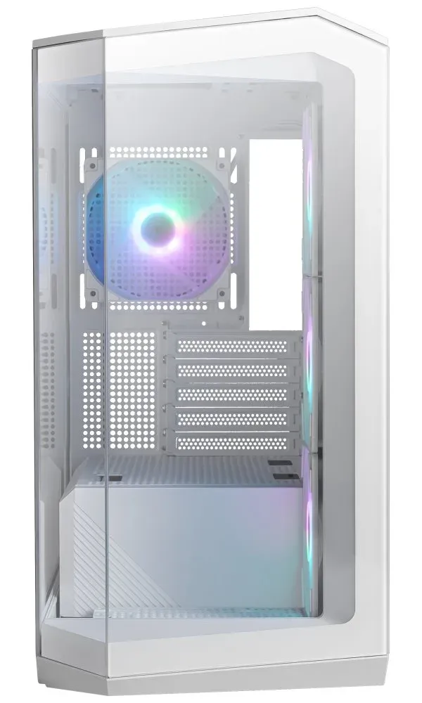 MSI skříň MAG PANO M100R PZ White/ bez zdroje/ levé a přední sklo/ 4x 120 mm A-RGB fan/ 1x USB-C/ 1x USB3.2/ ...