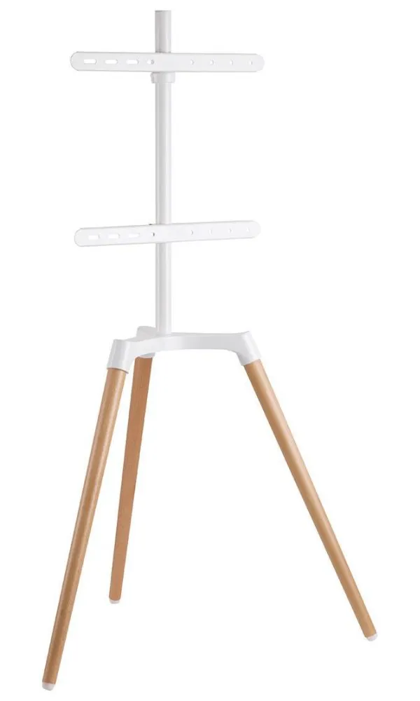 NEDIS podlahový TV stojan/ 50 - 65"/ 35 kg/ Skandinávské Provedení/ Otočné/ Protiskluzový popruh/ Snap-lock/ bílý