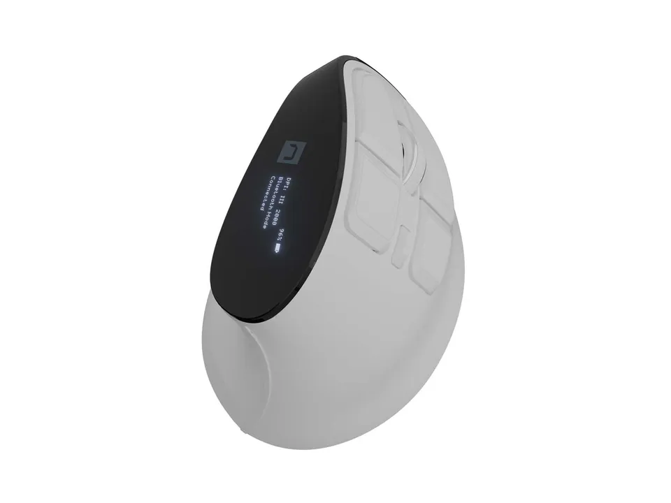Vertikální bezdrátová myš Natec EUPHONIE PRO/Vertikální/Blue Sense/Pro praváky/2 400 DPI/USB+BT/Bílá