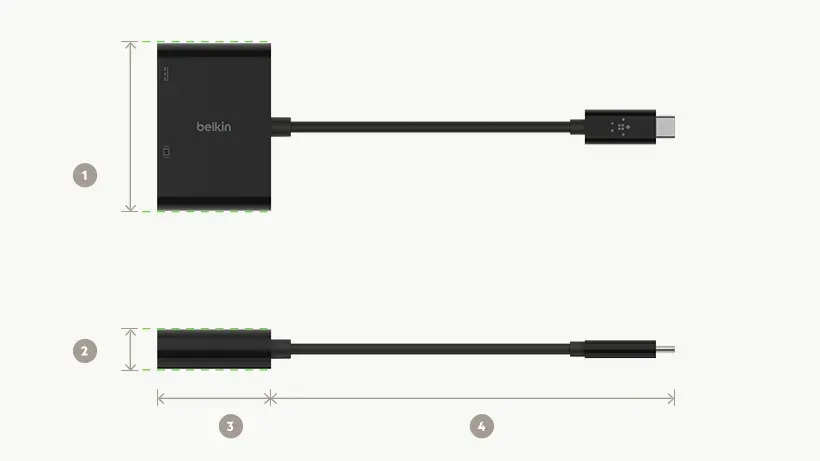 Belkin USB-C adaptér na VGA + 60W napájení, černá