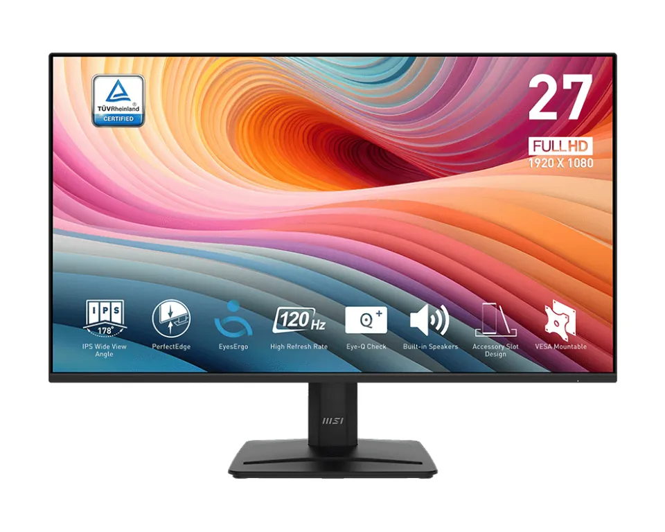 MSI monitor PRO MP275 E2, 27" IPS/1920 x 1080 (FHD)/120Hz/1ms/DP/HDMI/D-Sub/čern