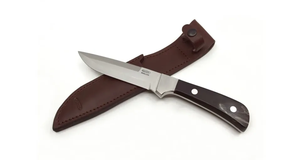 Lovecký nůž LES úzký - 398 materiál držadla - střenky buvolí roh