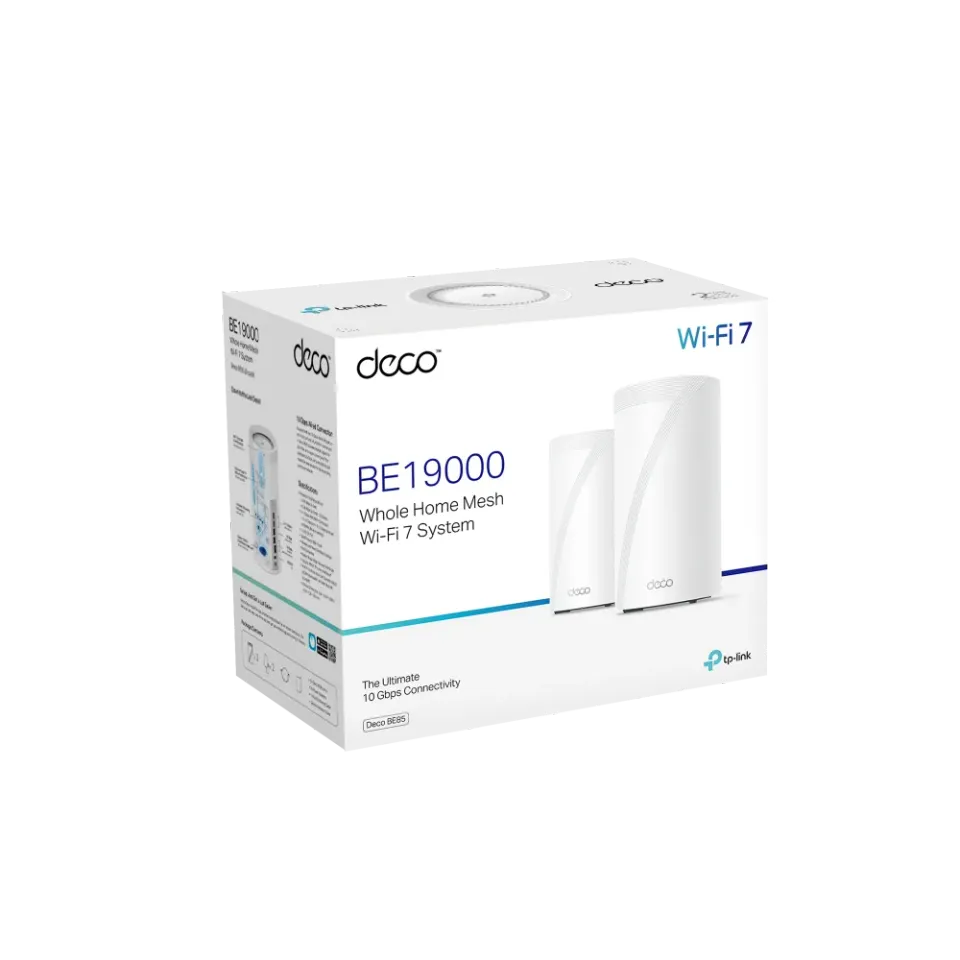 TP-Link WiFi router Deco BE85(2-pack) BE19000, WiFi 7, 1x 10GLAN, 2x 2.5GLAN, 1x