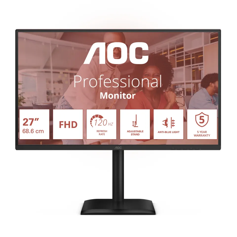 AOC LCD 27" AOC 27E4U , IPS 1920x1080@120Hz, 4ms, 50mil:1, VGA, HDMI, DP, 4xUSB, pivot