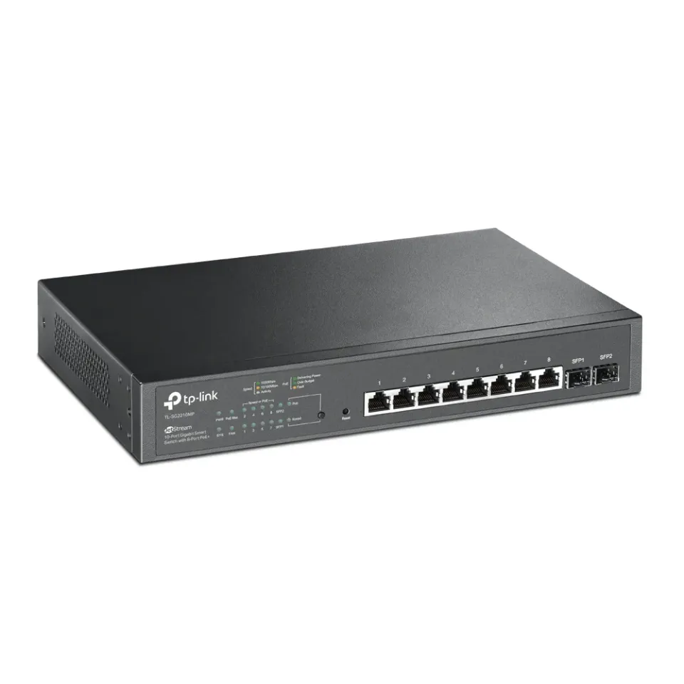 TP-LINK TL-SG2210MP JetStream 10-Port Gigabit Smart Switch with 8-Port PoE+